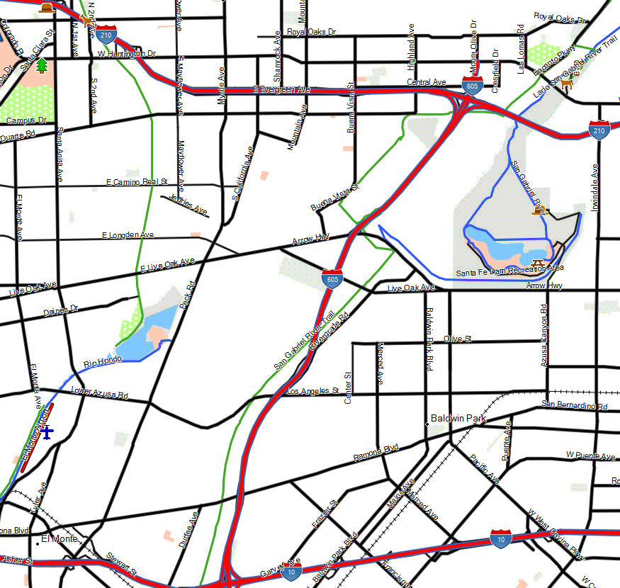 san gabriel river bike trail map