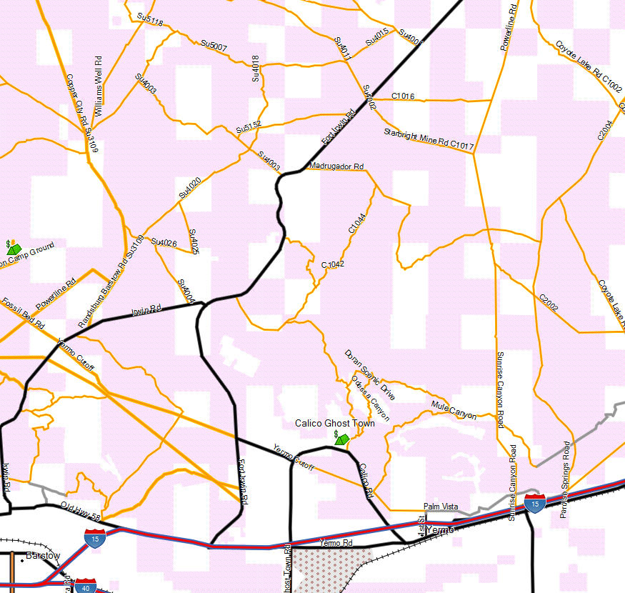 Calico Mountains - California Trail Map
