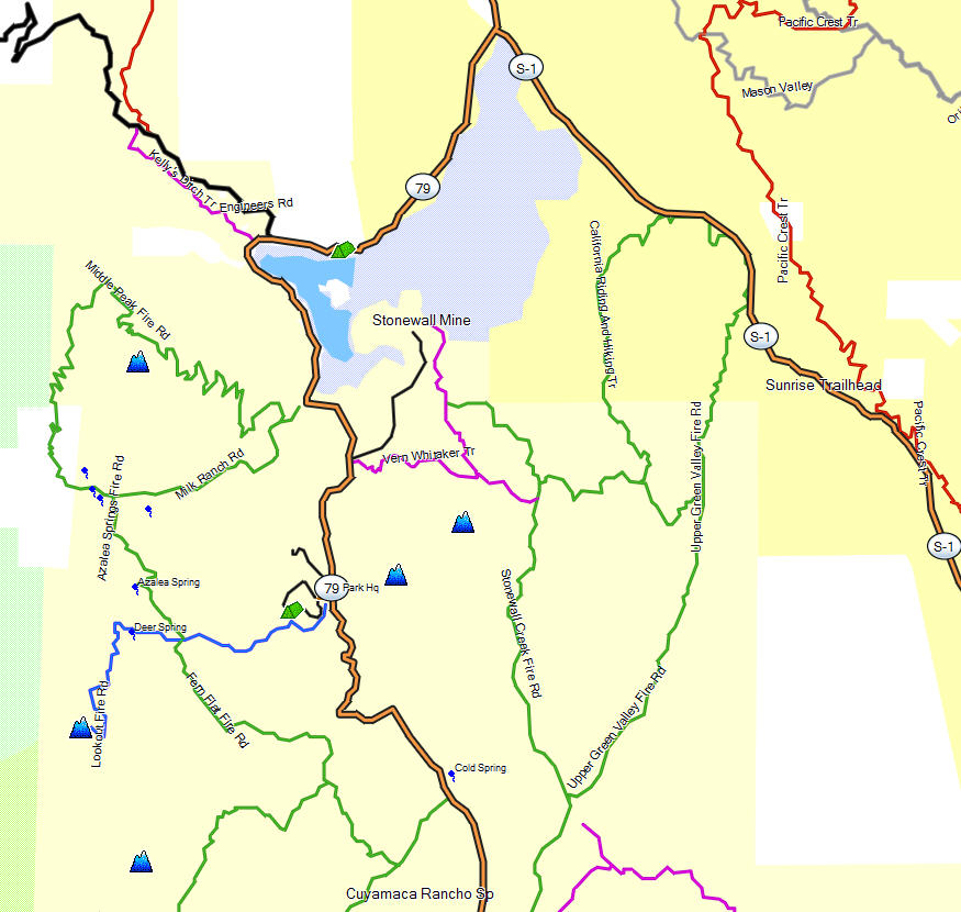 Cuyamaca Rancho Sp - California Trail Map