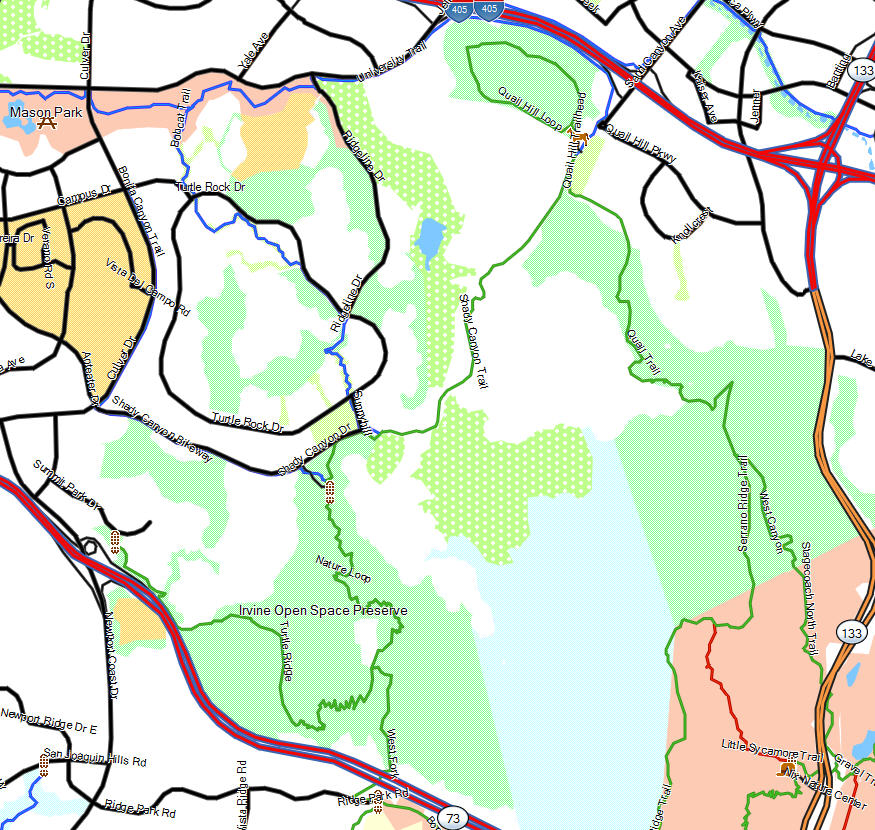 Irvine OS Preserve - California Trail Map