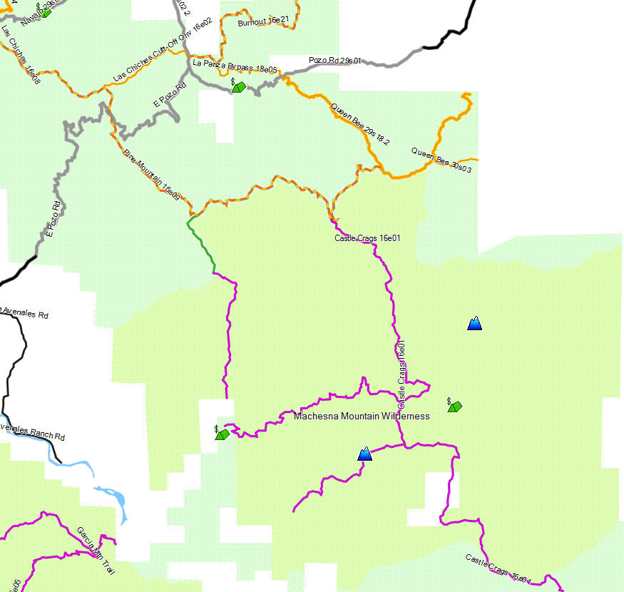 Machesna Mountain Wilderness - California Trail Map