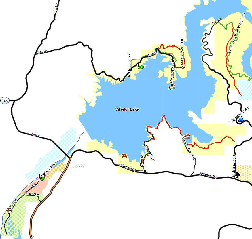 Millerton Lake SRA California Trail Map