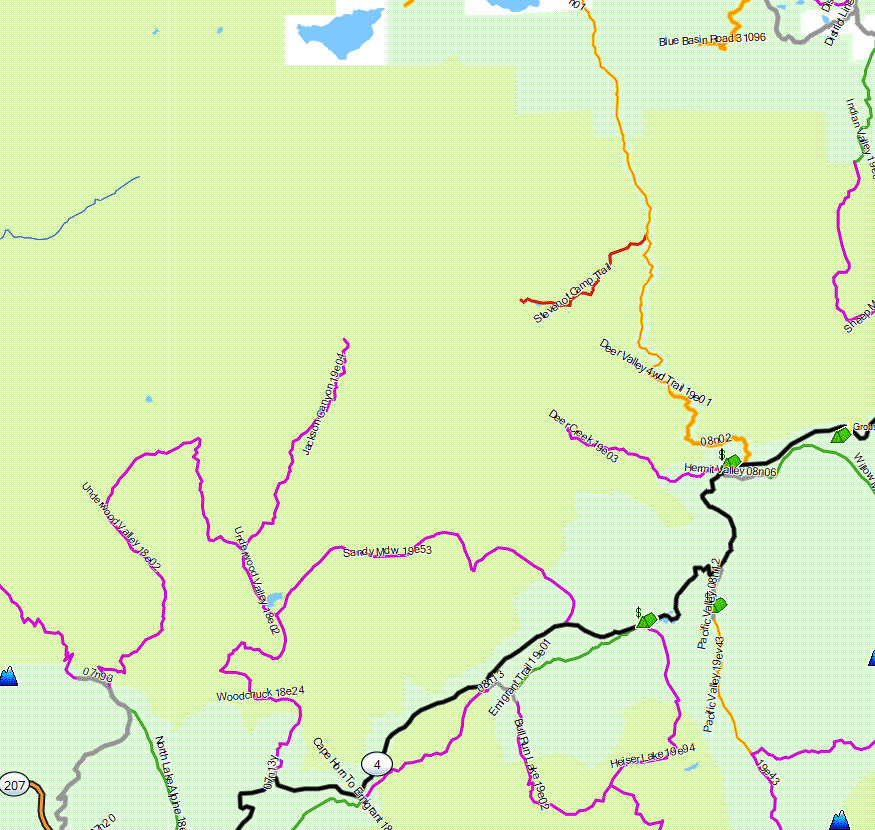 Mokelumne Wilderness - California Trail Map