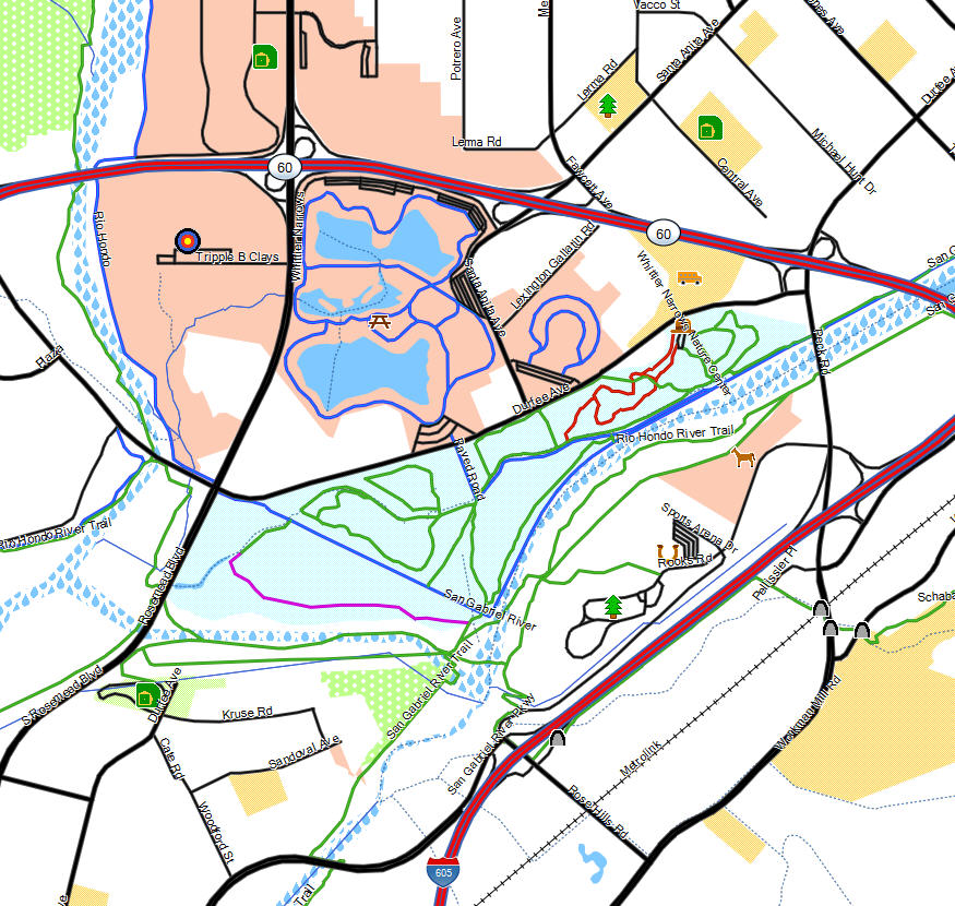 Whittier Narrows Recreation Area California Trail Map