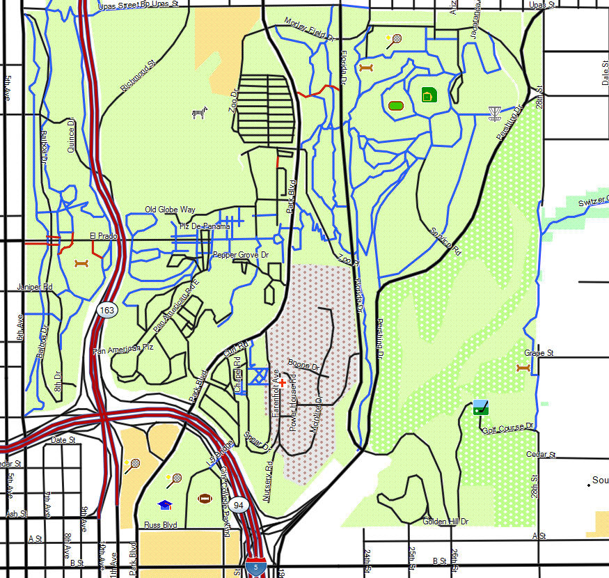 Balboa Park California Trail Map   BalboaParkMap 