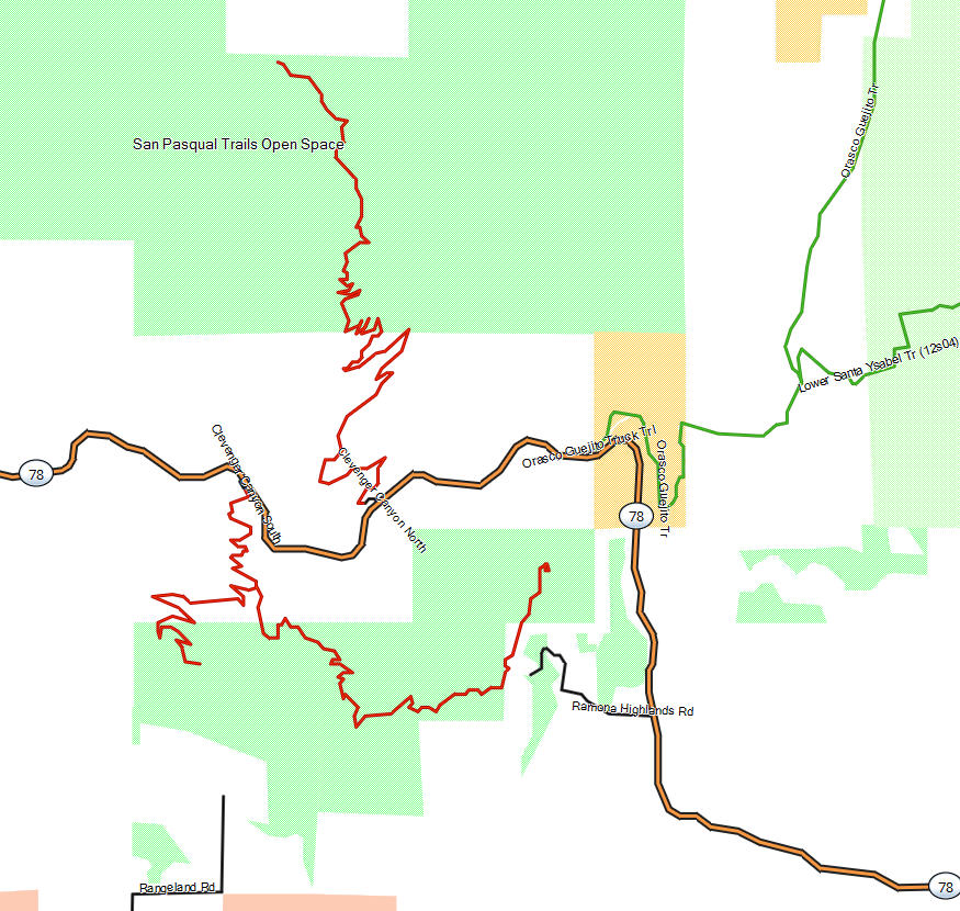 San Pasqual Trails - California Trail Map