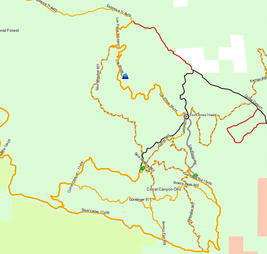 Cleveland NF, Coral Canyon - California Trail Map