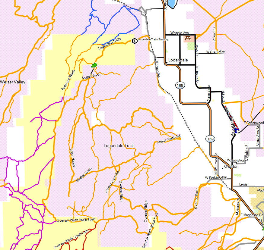 Logandale Trails California Trail Map