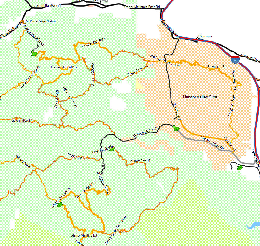 Hungry Valley SVRA - California Trail Map