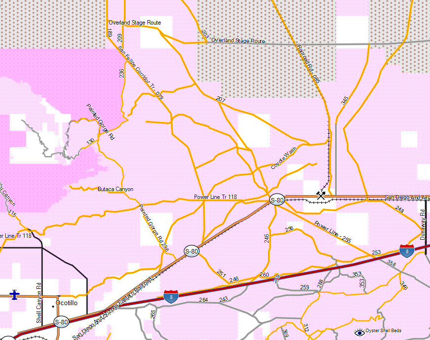 Plaster City - California Trail Map