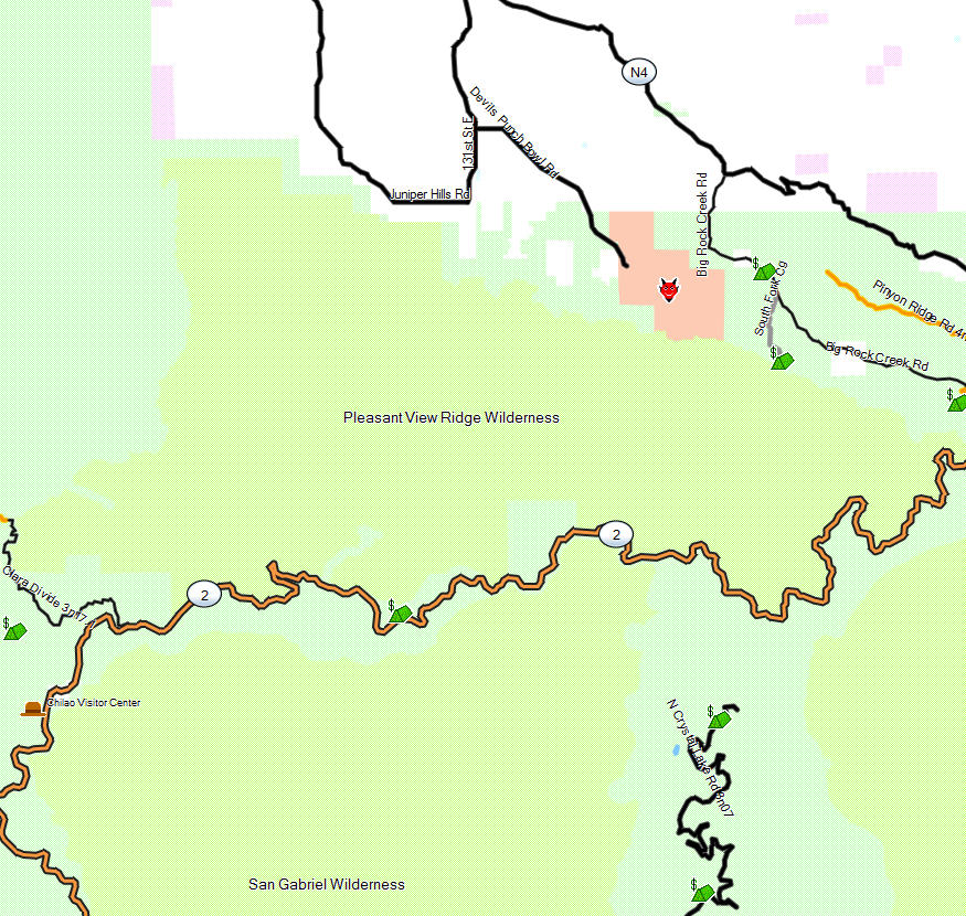 Pleasant View Ridge Wilderness - California Trail Map