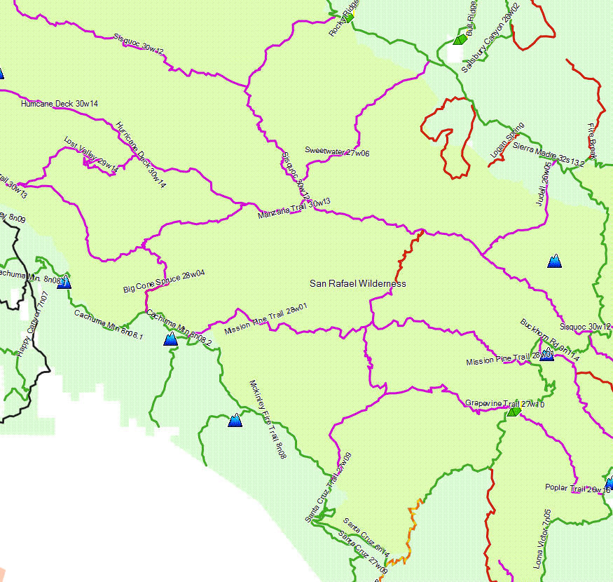 San Rafael Wilderness - California Trail Map