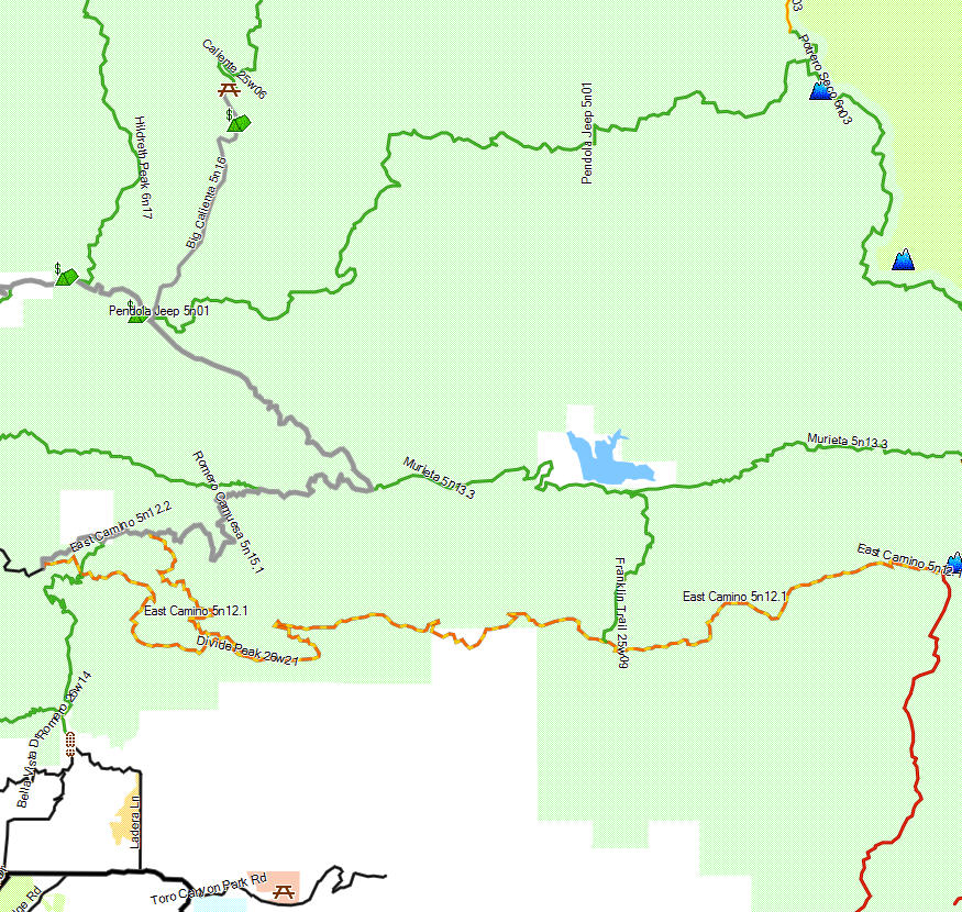 Los Padres NF, Santa Barbara - California Trail Map