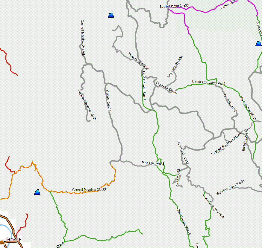 Sequoia NF, Kern Plateau - California Trail Map