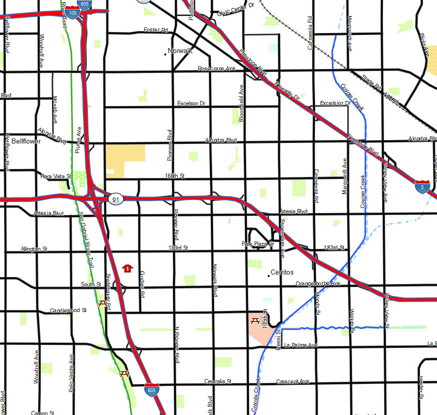 San Gabriel River Trail - California Trail Map