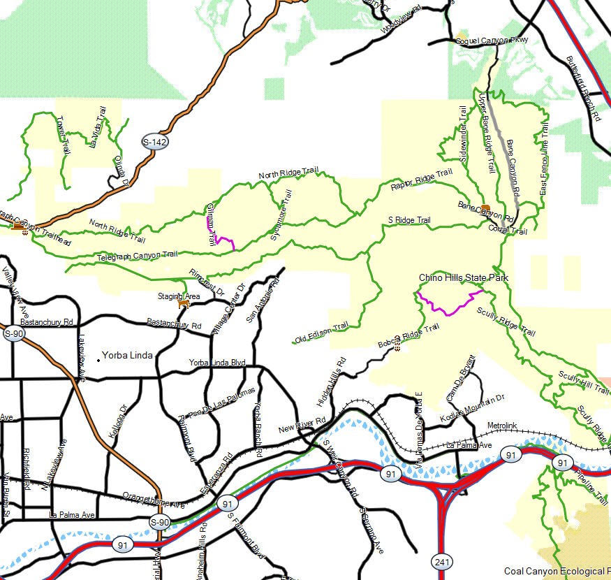 Chino Hills Sp California Trail Map 5327