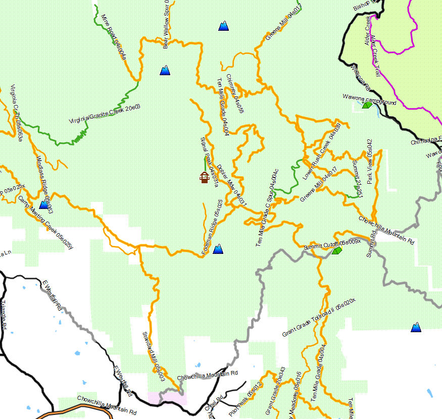 Sierra National Forest, North - California Trail Map