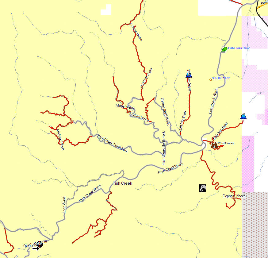 Anza-Borrego Desert SP, North - California Trail Map