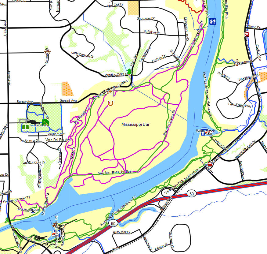 Folsom Lake Roads Map