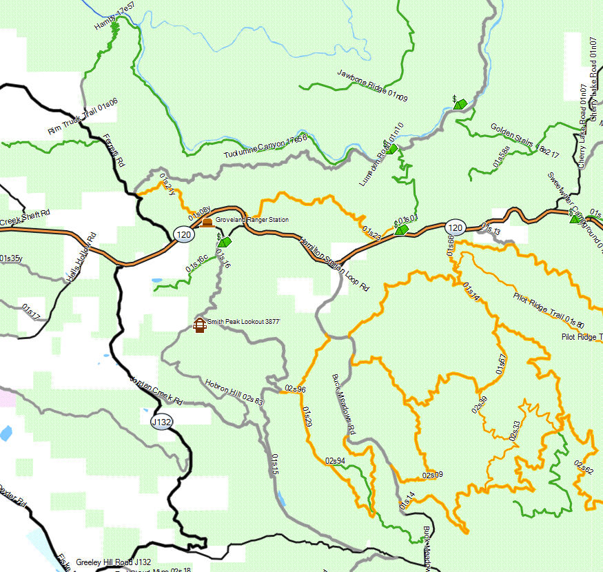 Stanislaus National Forest - California Trail Map