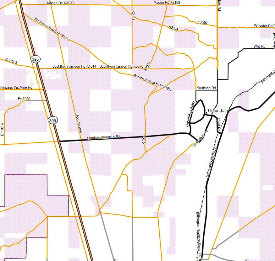 Kramer Hills and Helendale - California Trail Map