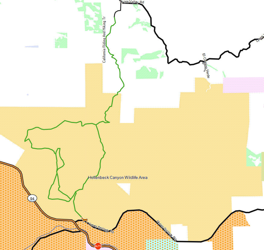 Hollenbeck Canyon Wildlife Area - California Trail Map