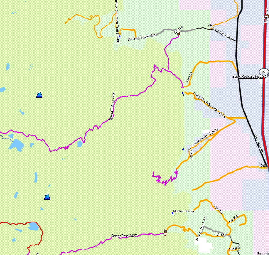 John Muir Wilderness - California Trail Map