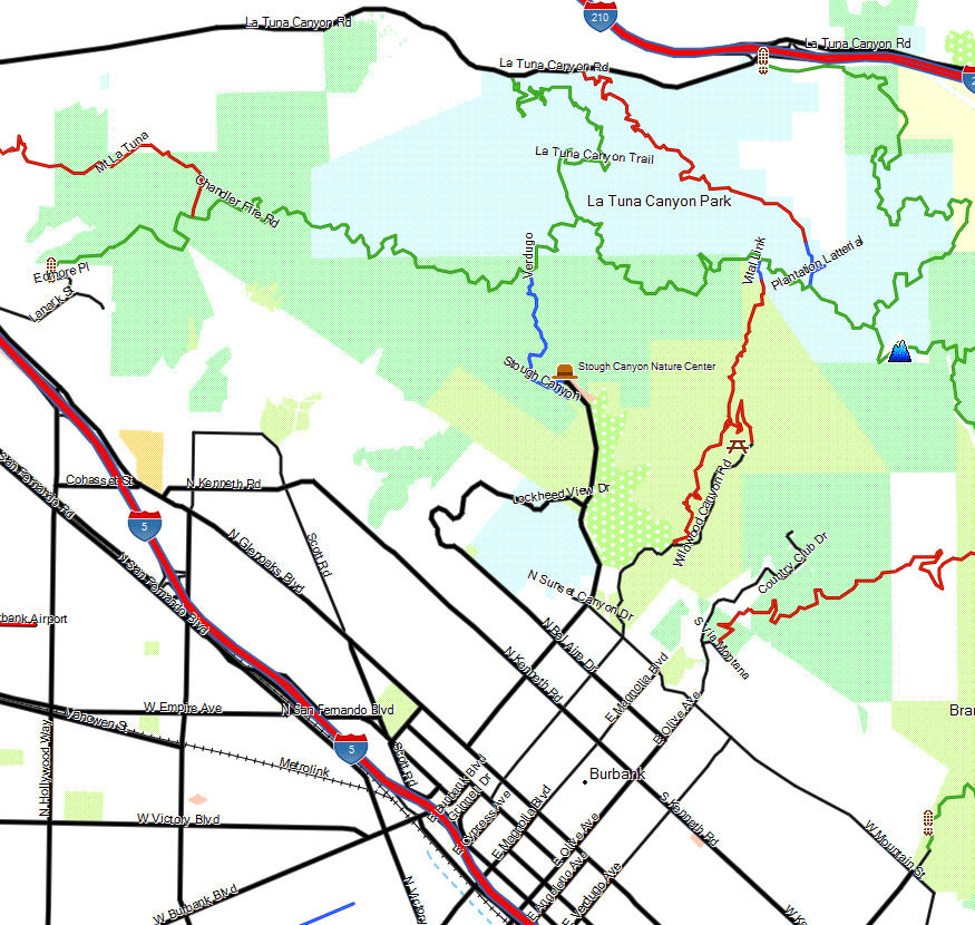 La Tuna Canyon Park - California Trail Map