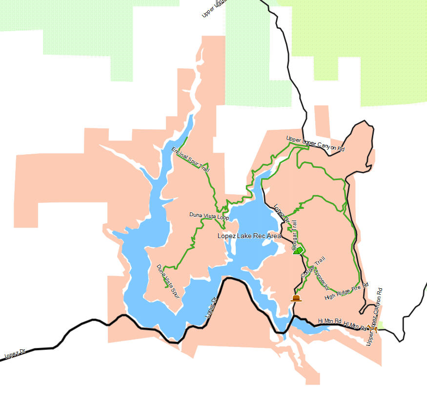 Lopez Lake - California Trail Map