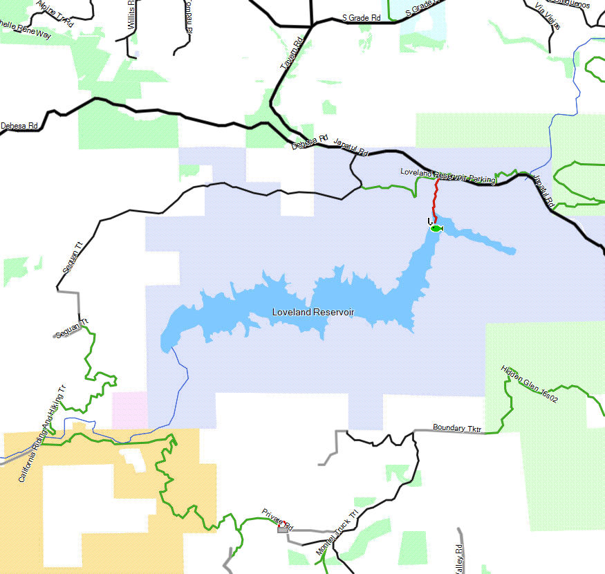 Loveland Reservoir - California Trail Map