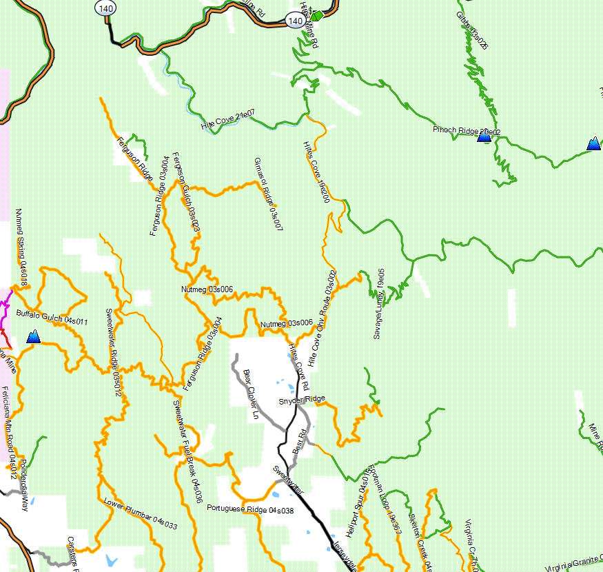 Sierra National Forest, North - California Trail Map