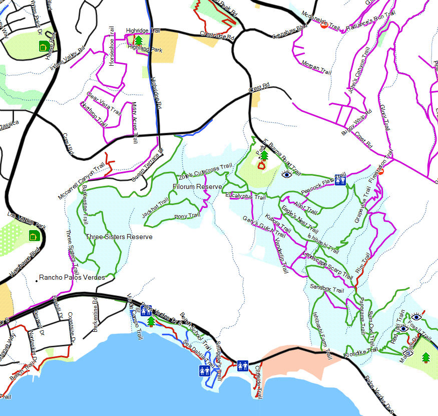 Palos Verdes Nature Preserve - California Trail Map