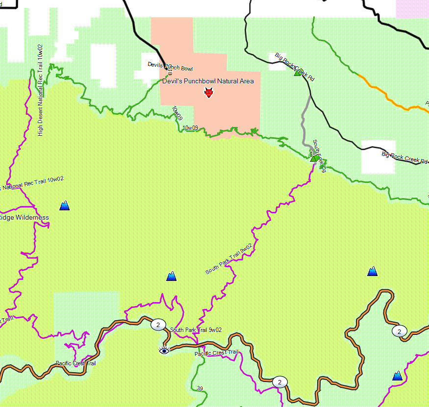 Pleasant View Ridge Wilderness - California Trail Map