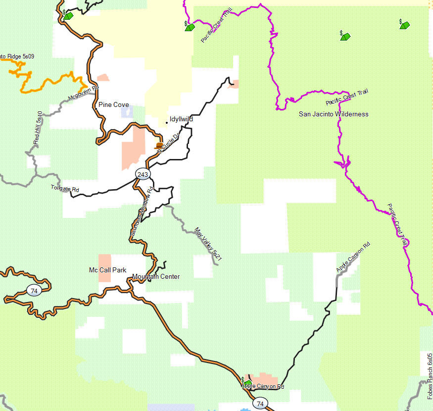 San Jacinto Wilderness - California Trail Map