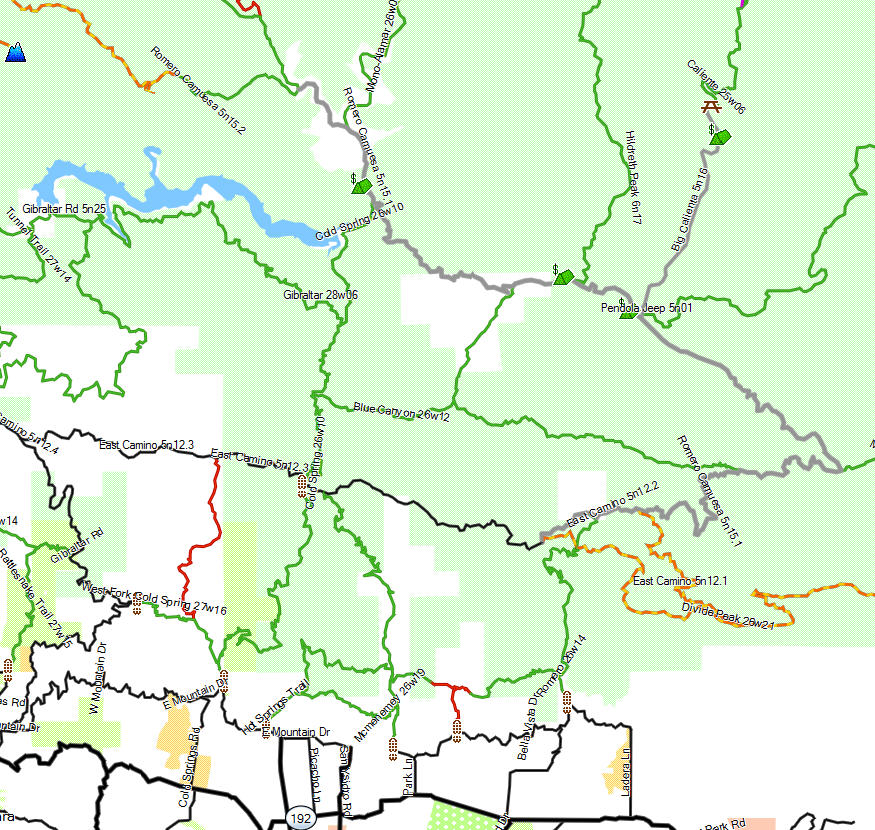 Los Padres NF, Santa Barbara - California Trail Map