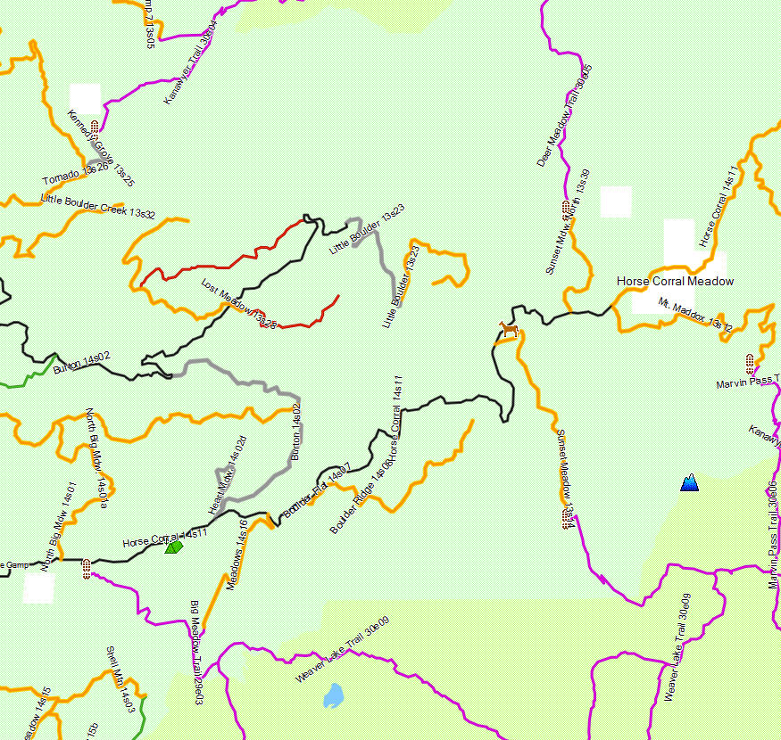 Sequoia NF, Hume Lake - California Trail Map