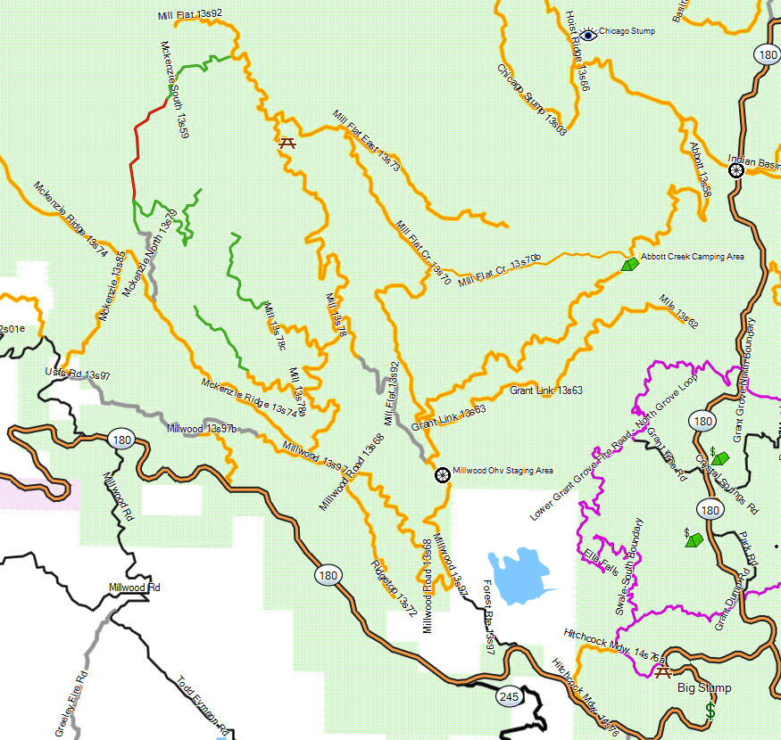 Sequoia NF, Hume Lake - California Trail Map