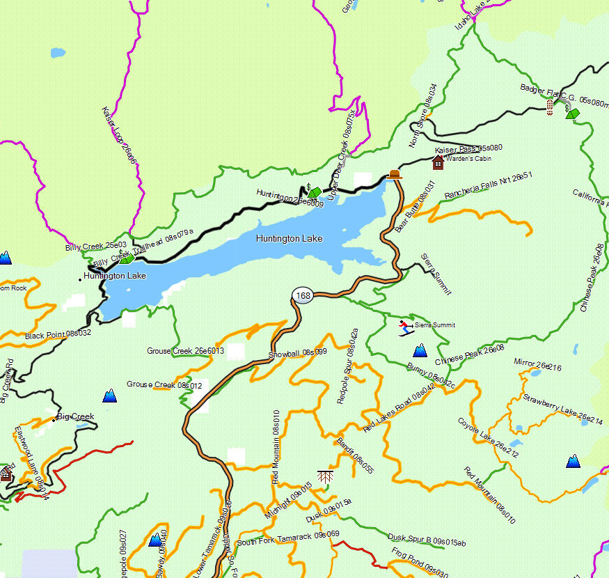 Sierra National Forest, North - California Trail Map