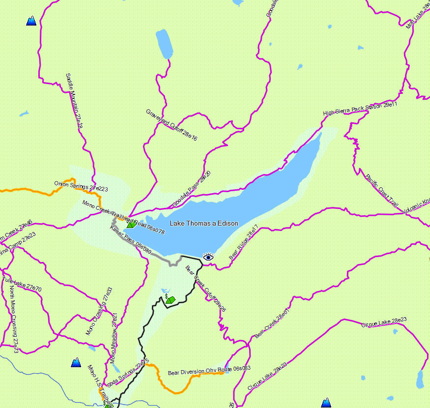 Sierra National Forest, North - California Trail Map