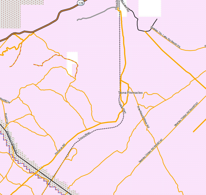 Trona Pinnnacles - California Trail Map